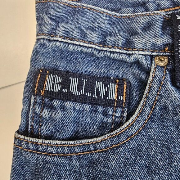 Vintage Bum Equipment Denim Blue Jean Shorts High Rise 90s Y2K Women's Size 27" - Picture 3 of 12